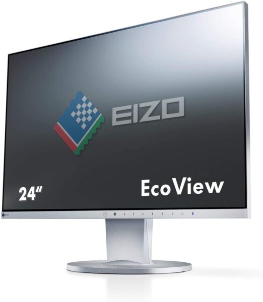EIZO FlexScan EV2455-GY 60,4 cm (24,1 Zoll) Ultra-Slim Monitor DVI-D, HDMI, VGA, USB 3.1 Hub, DisplayPort, 5 ms Reaktionszeit, Auflösung 1920 x 1200 weiß/grau